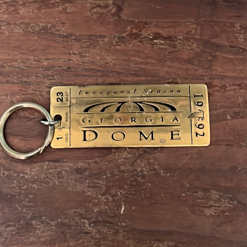 Falcons Georgia Dome Inaugural Season 1992 Keychain Brass Vintage